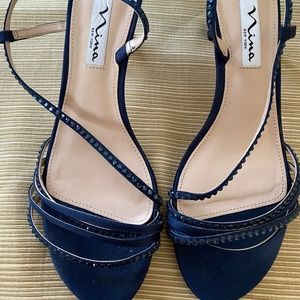 Navy Dress Slingbacks with Rhinestones. Ladies Size 7 M by Nina